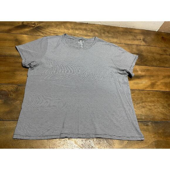 Bombas Tops - Bombas T Shirt Womens XL 100% Peruvian Pima Cotton Short Sleeve Black Striped